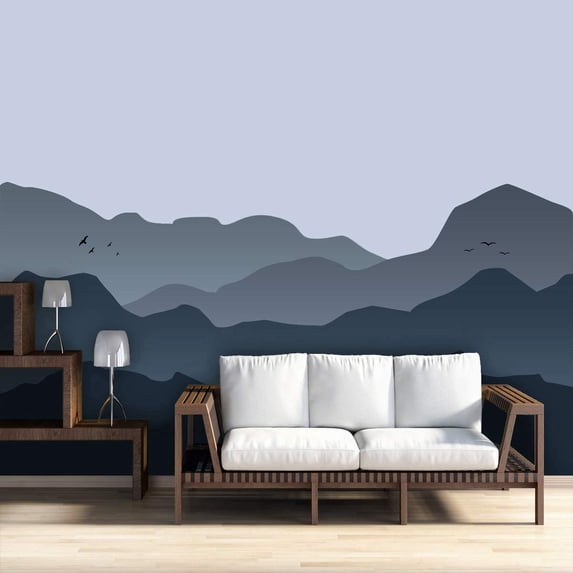 VWAQ Mountain Wall Mural Peel and Stick for Bedroom Self Adhesive - HOL38