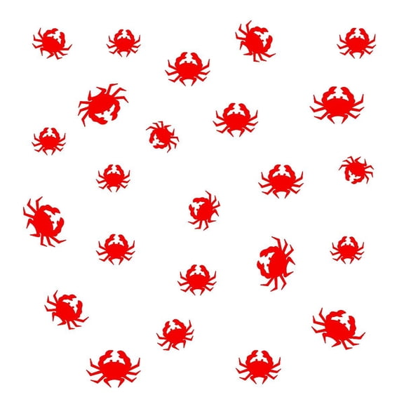 VWAQ Nautical Stickers Pack, Crab Wall Decor - Peel and Stick Decal, 24 Pack VWAQ (Red)