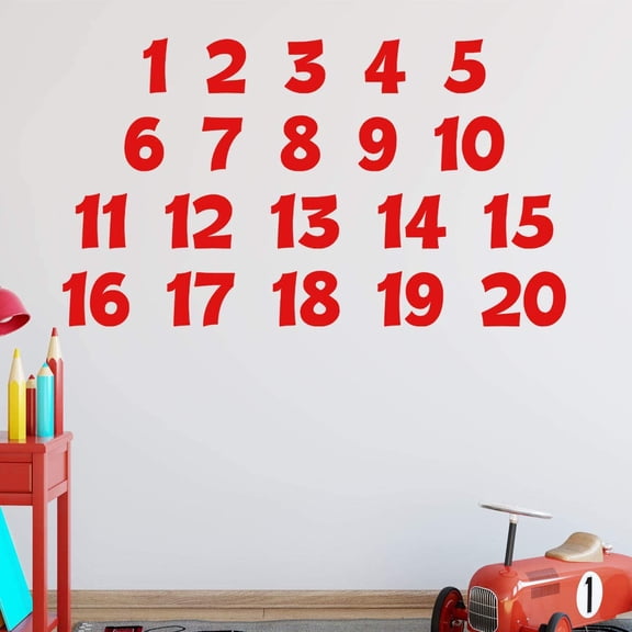 VWAQ Numbers Wall Decals for Kids Classroom Educational Vinyl Stickers