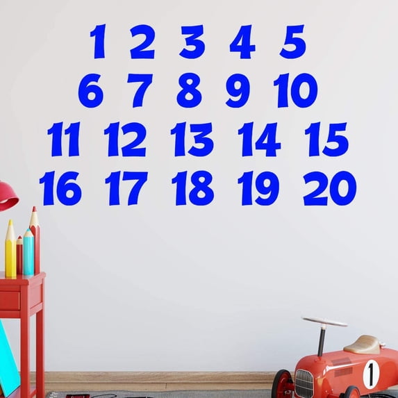 VWAQ Numbers Wall Decals for Kids Classroom Educational Vinyl Stickers