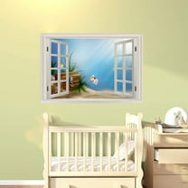 VWAQ - Nursery Ocean Window Decal Underwater Wall Stickers Kids Peel and Stick - NWT26 16"H X 24"W