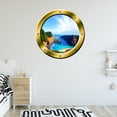 thumbnail image 1 of VWAQ Ocean View Porthole Wall Decal Gold Window Decals Sticker Peel and Stick Mural GP12 (20" Diameter), 1 of 2