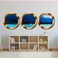 thumbnail image 1 of VWAQ Ocean View Wall Decals - Porthole Boat Window Forest View Mural Decals -SPW3 (20" Variation, Bronze Frame), 1 of 3