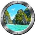 thumbnail image 1 of VWAQ Ocean Wall Decal Mountains Porthole 3D Wall Sticker Peel And Stick Decor VWAQ-SP23 (20" Diameter), 1 of 2