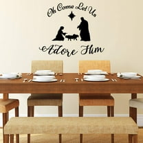 VWAQ Oh Come Let Us Adore Him Nativity Scene Wall Decal