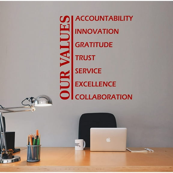 VWAQ Our Values Office Wall Decal Motivational Office Decor