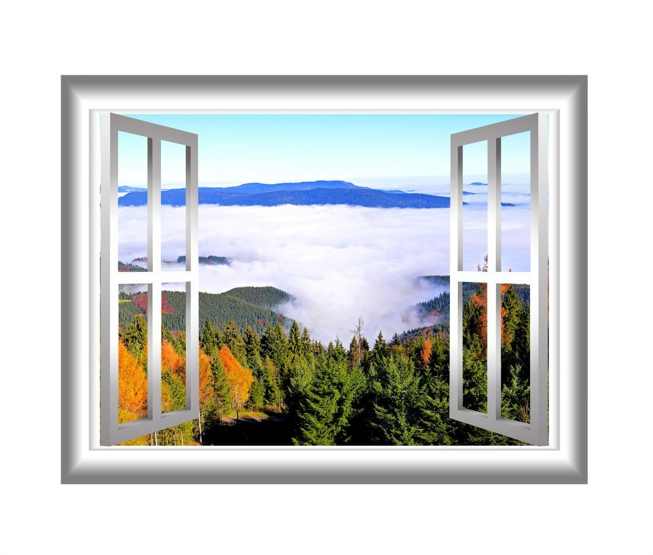 VWAQ Outdoors Wall Decor 3D Forest Wall Decals Peel and Stick Mural ...