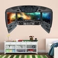 thumbnail image 1 of VWAQ Outer Space Galaxy Wall Mural | 3D Space Shuttle Cockpit Wall Decal - CP27, 1 of 1