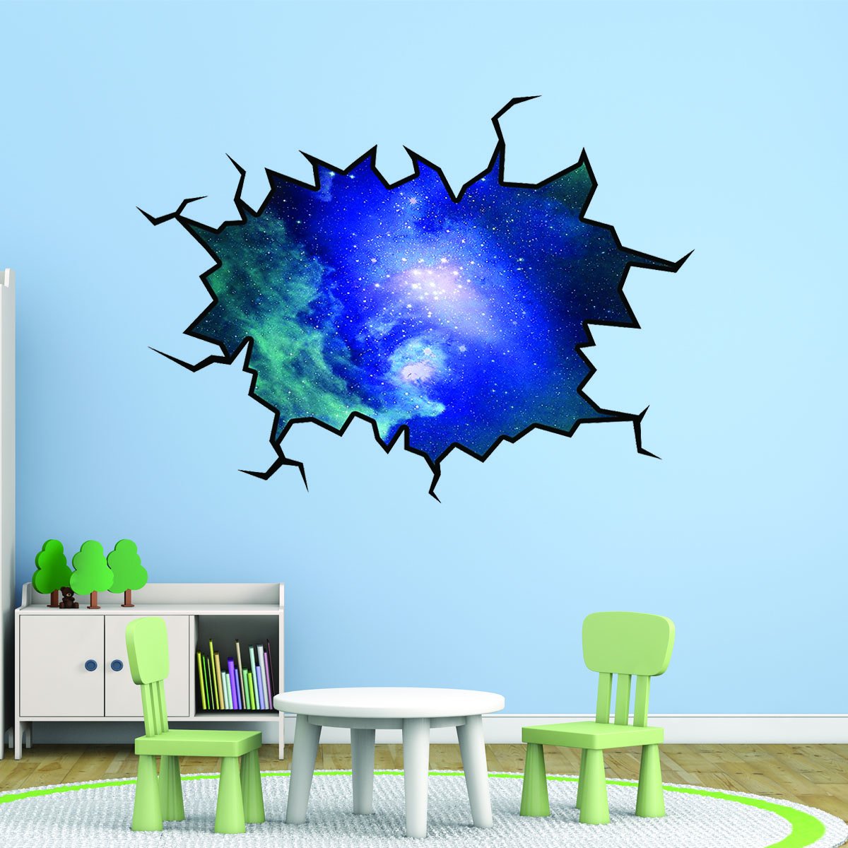 VWAQ Outer Space Wall Decal Cosmic Sticker Hole In The Wall Boys Room ...