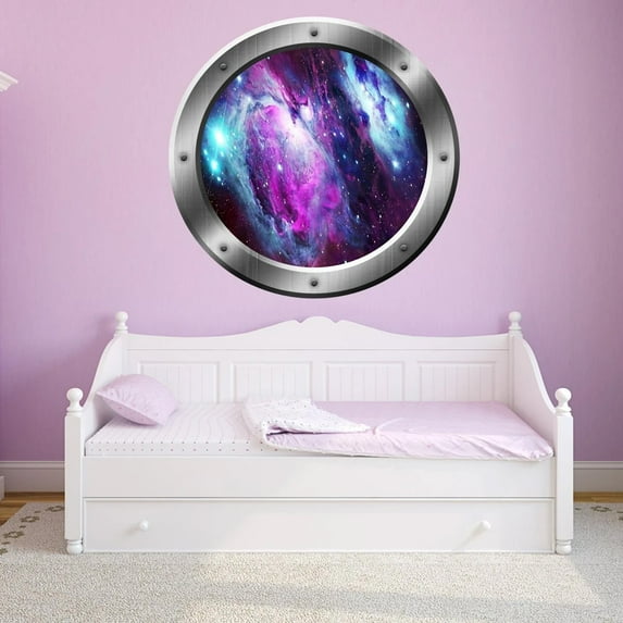 VWAQ PS13 - Space Nebula Window Porthole, Universe Wall Decals - Galaxy Sticker