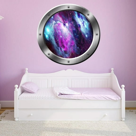VWAQ PS13 - Space Nebula Window Porthole, Universe Wall Decals - Galaxy Sticker