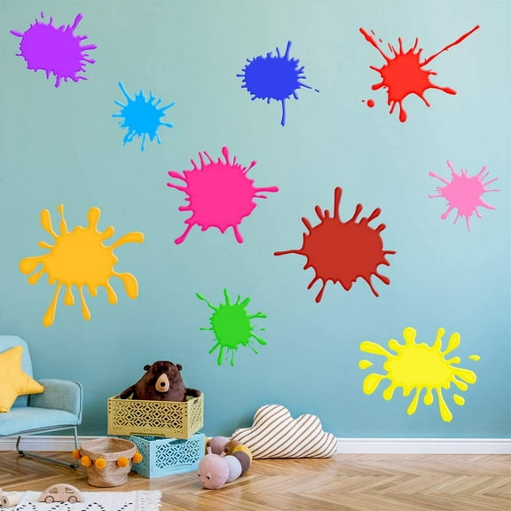 VWAQ Paint Splatter Wall Decals Splotches Stickers Color Splash Art Peel and Stick Removable - 10 PCS - PAS42 (36" X 62" Sheet)