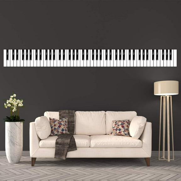 VWAQ Piano Keys Wall Decal - Musical Instrument Decor - Peel and Stick Reusable Vinyl Sticker - HOL6