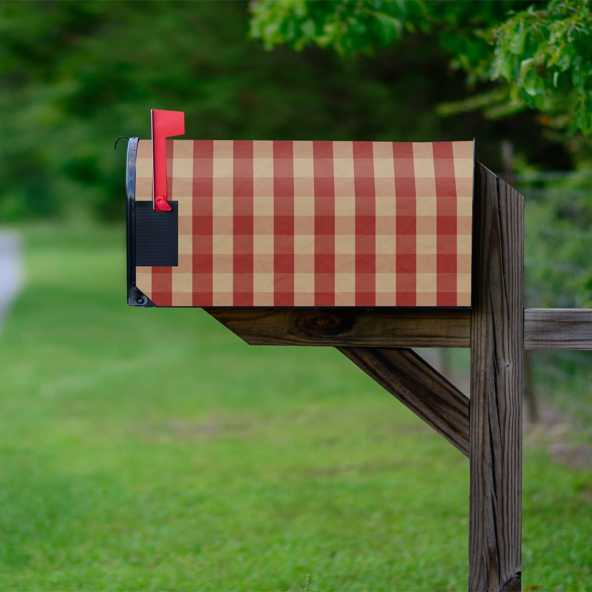 VWAQ Plaid Mailbox Covers Magnetic Buffalo Check Mailbox Magnet Decor - MBM55