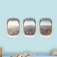 thumbnail image 1 of VWAQ Plane Window Sticker - Aviation Window Decal City Skyline Wall Cling- PPW25, 1 of 2