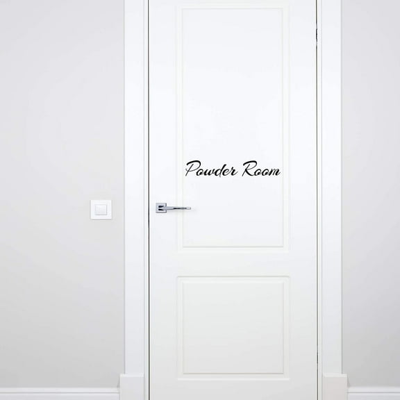 VWAQ Powder Room Vinyl Door Decals Home Bathroom Decor Quotes - V2