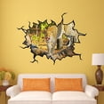 thumbnail image 1 of VWAQ Safari Wall Decal Cracked Hole In The Wall Leopard Mural Sticker - WC15 (18"H X 22"W), 1 of 2