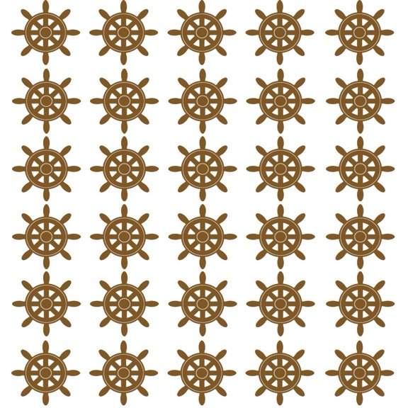 VWAQ Sailor Ship Wheel Wall Sticker - Nautical Wheel Wall Decals - 30 Pack VWAQ (Brown)