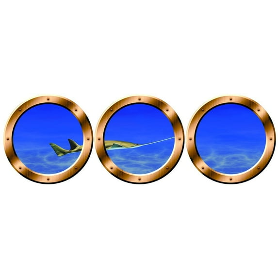 VWAQ Shark Decals Animals Wall Decor - Sawfish Wall Art, Ocean Life Stickers - VWAQ-SPW15 (20" Diameter, Bronze)