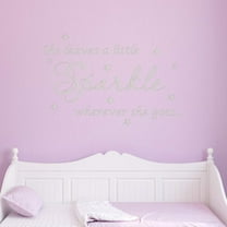 VWAQ She Leaves A Little Sparkle Wherever She Goes Wall Art Decal Sticker Decor for Girls Room