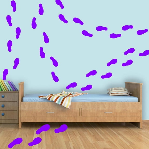 VWAQ Shoe Print Footprint Vinyl Decals - Peel and Stick Floor or Wall Stickers - 32 PCS
