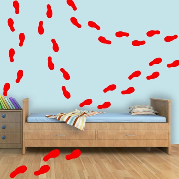 VWAQ Shoe Print Footprint Vinyl Decals - Peel and Stick Floor or Wall Stickers - 32 PCS