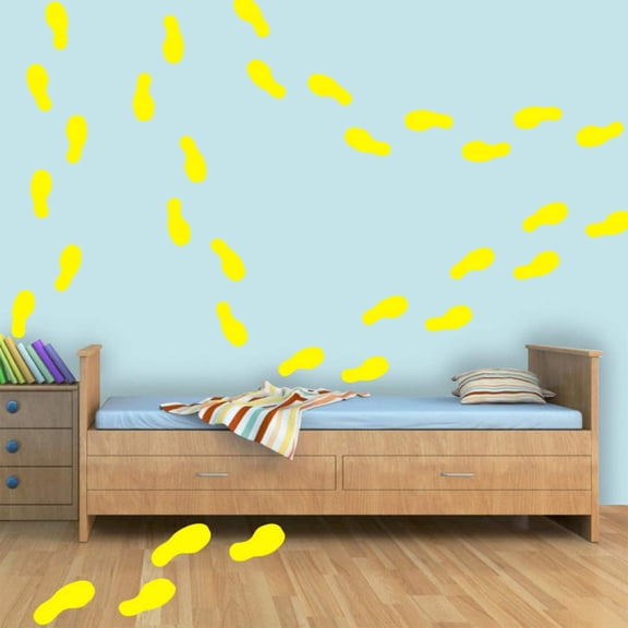 VWAQ Shoe Print Footprint Vinyl Decals - Peel and Stick Floor or Wall Stickers - 32 PCS