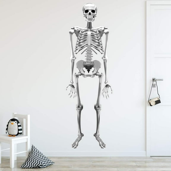 VWAQ Skeleton Wall Decal Removable - Peel and Stick Reusable Halloween Sticker Spooky Decor - HOL7