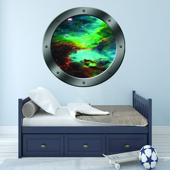 VWAQ Space Porthole, Universe Galaxy Outer Space Nebula Wall Decal PS3