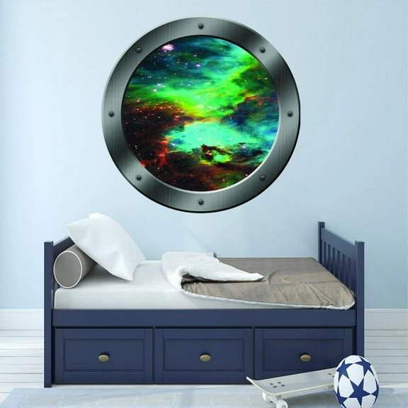 VWAQ Space Porthole, Universe Galaxy Outer Space Nebula Wall Decal PS3
