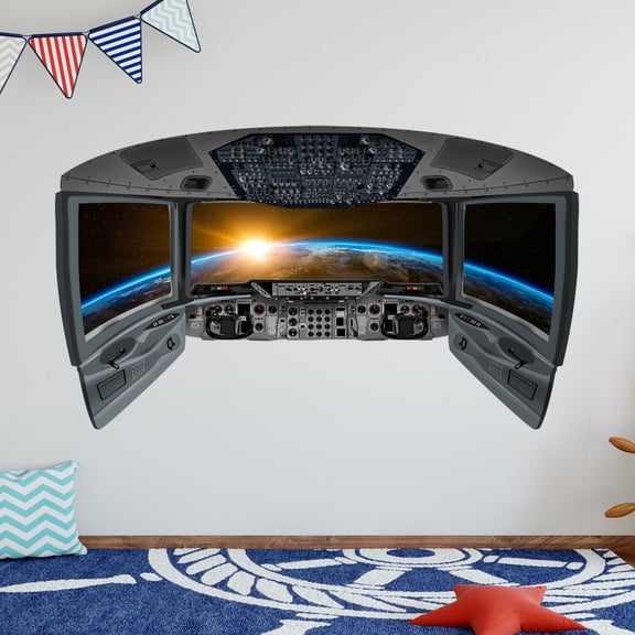 VWAQ Spaceship Cockpit Wall Decal - Outer Space Window Stickers - CP8