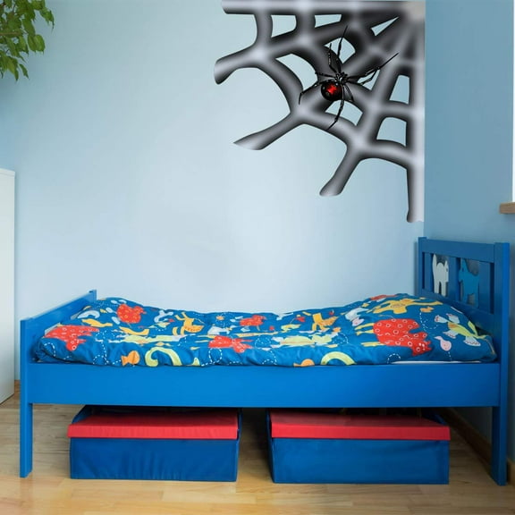 VWAQ Spider Web Wall Decal Black Widow Sticker Decorations - HOL15