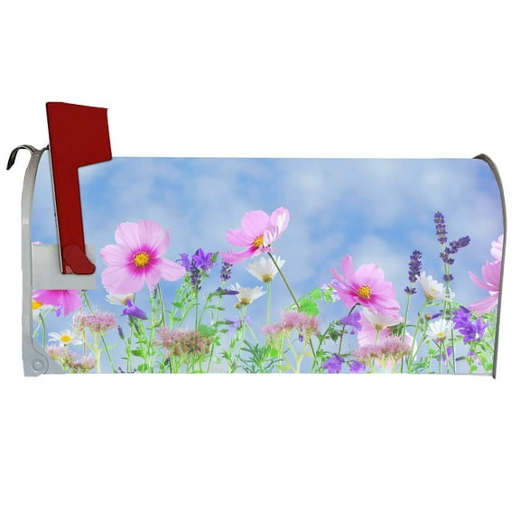 VWAQ Spring Flowers Magnetic Mailbox Cover - Waterproof Summer Floral Decoration