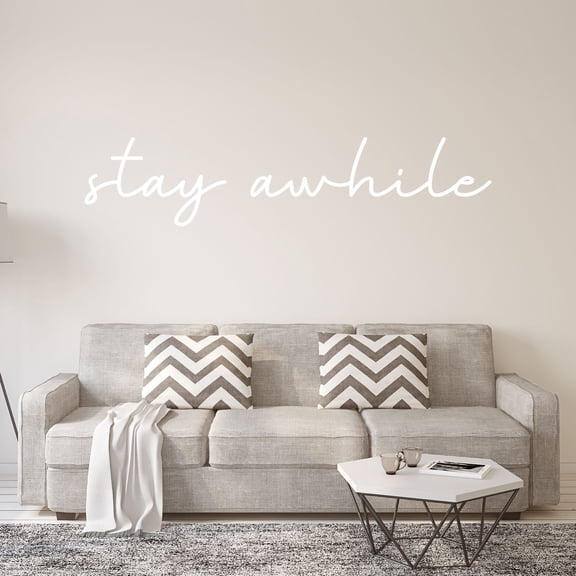 VWAQ Stay Awhile Wall Decal - Vinyl Wall Art Home Decor