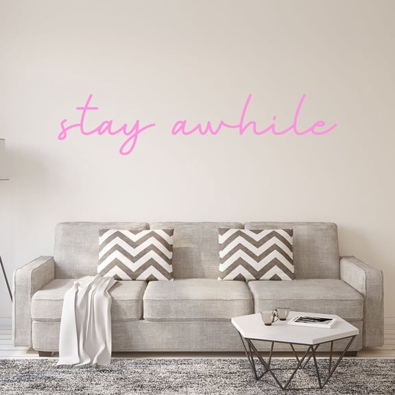 VWAQ Stay Awhile Wall Decal - Vinyl Wall Art Home Decor