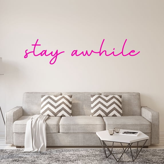 VWAQ Stay Awhile Wall Decal - Vinyl Wall Art Home Decor