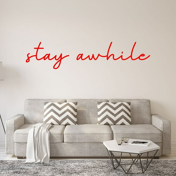 VWAQ Stay Awhile Wall Decal - Vinyl Wall Art Home Decor