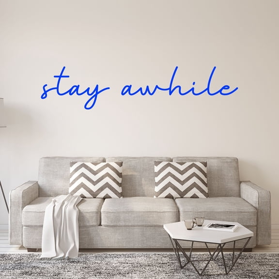 VWAQ Stay Awhile Wall Decal - Vinyl Wall Art Home Decor