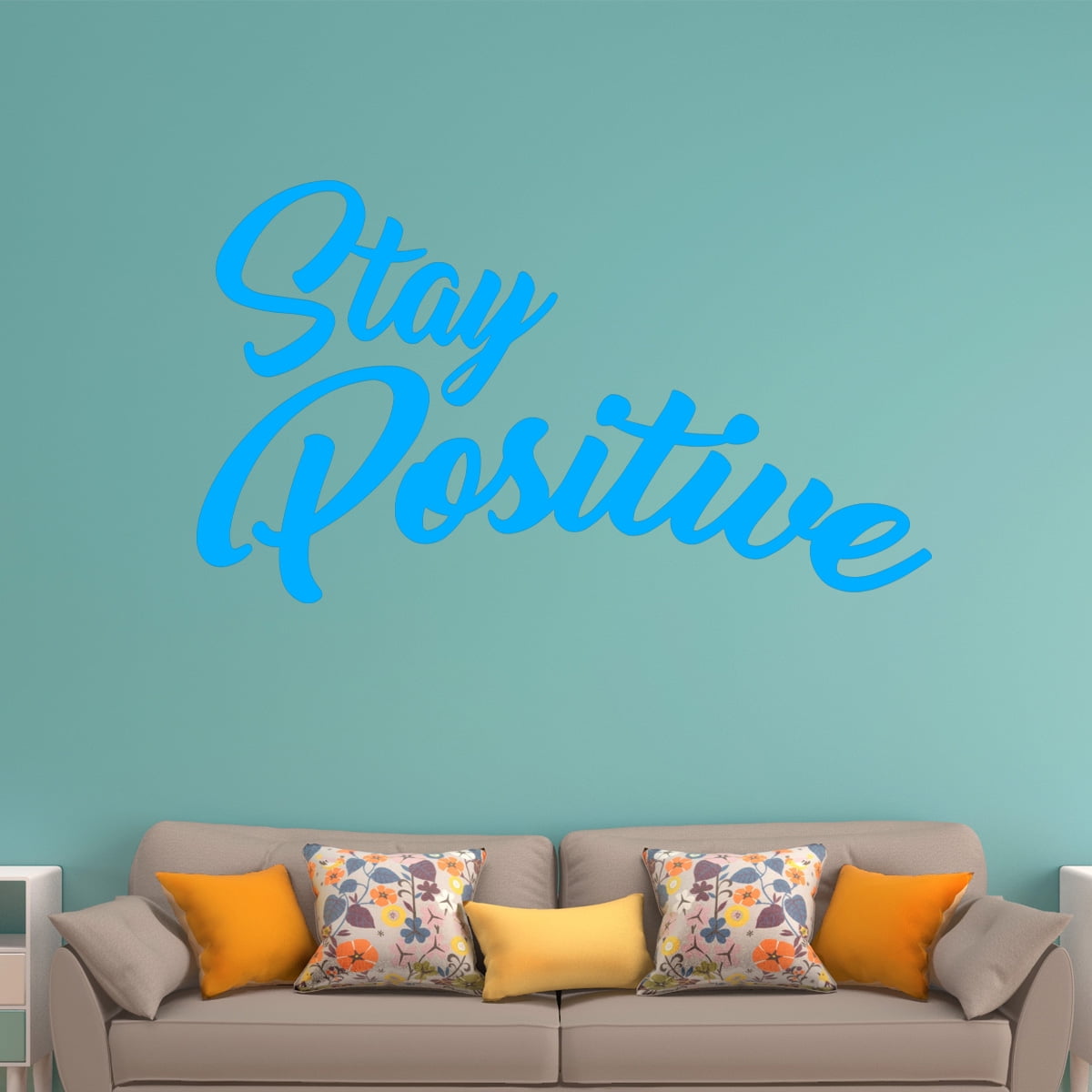 VWAQ Stay Positive Vinyl Wall Decal, Uplifting Positivity Wall Decor ...