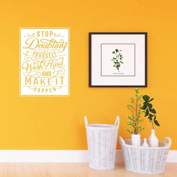 VWAQ Stop Doubting Yourself Work Hard and Make It Happen Decal Inspirational Wall Art Quotes