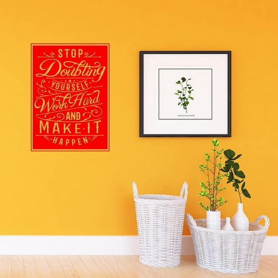 VWAQ Stop Doubting Yourself Work Hard and Make It Happen Decal Inspirational Wall Art Quotes