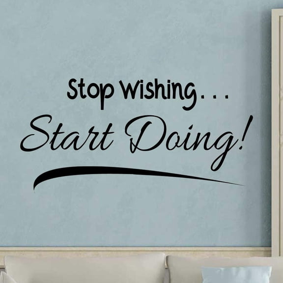 VWAQ Stop Wishing Start Doing Wall Decal Motivational Achievement Quotes Decor