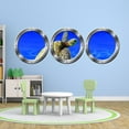 thumbnail image 1 of VWAQ Submarine Porthole Decal, Sea Turtle Wall Decor - Ocean Animals Stickers -VWAQ-SPW19 (14" Diameter, Silver), 1 of 3