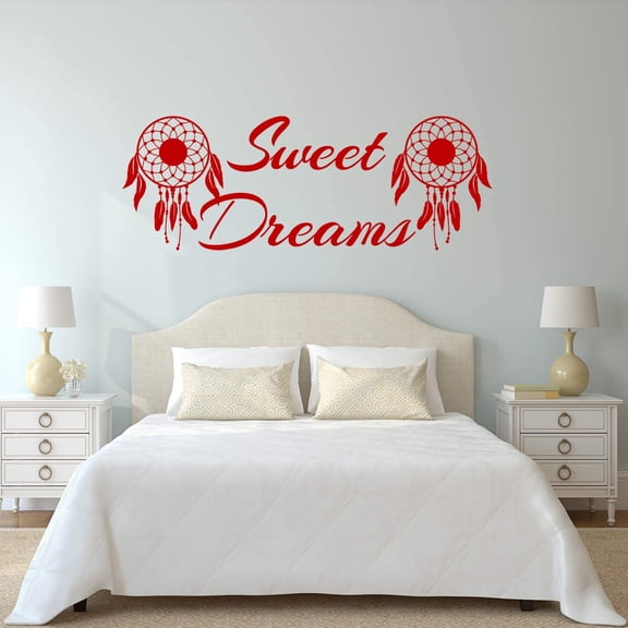 VWAQ Sweet Dreams Wall Decal Nursery - Dream Catcher Decor Kids Night Time Sticker