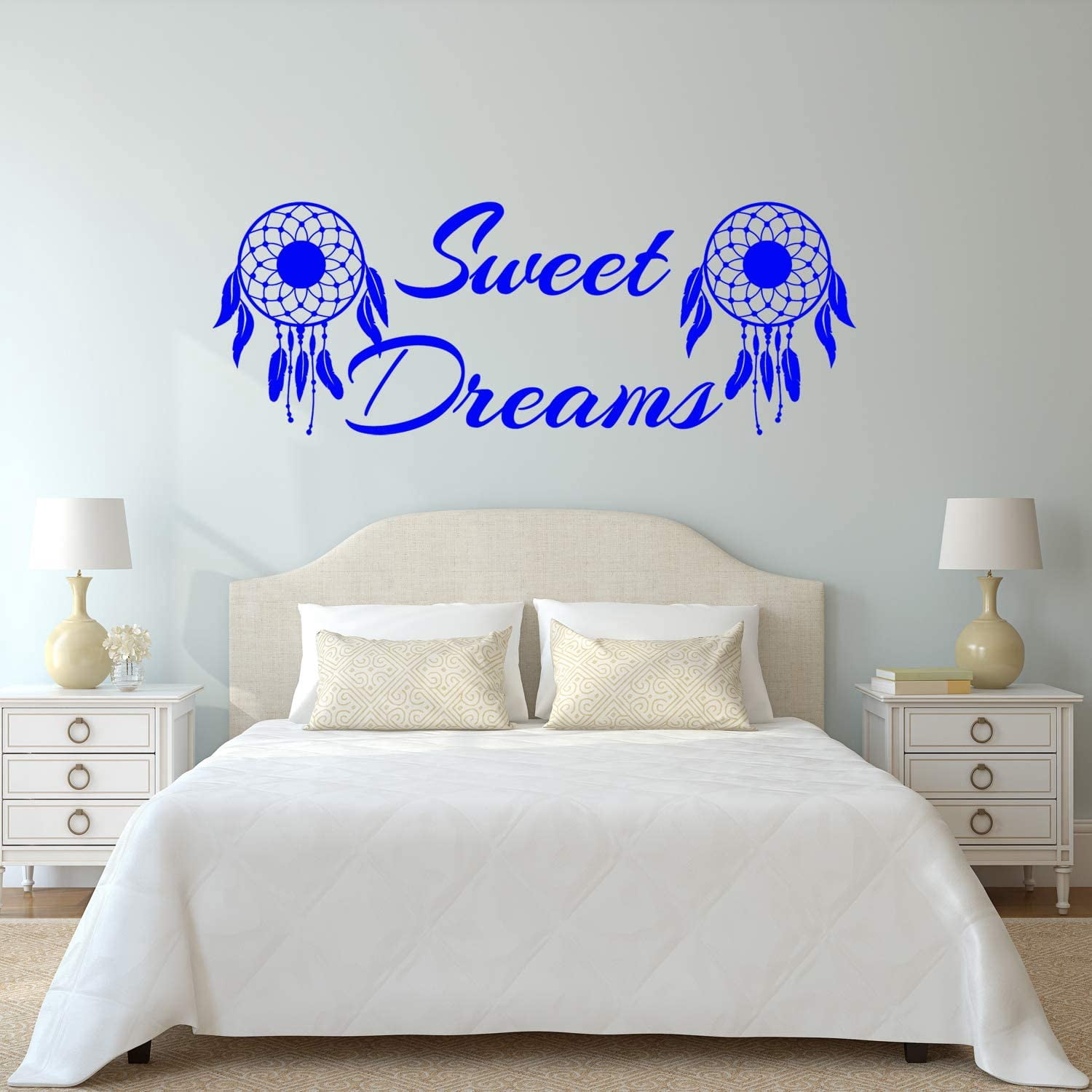 VWAQ Sweet Dreams Wall Decal Nursery - Dream Catcher Decor Kids Night Time Sticker