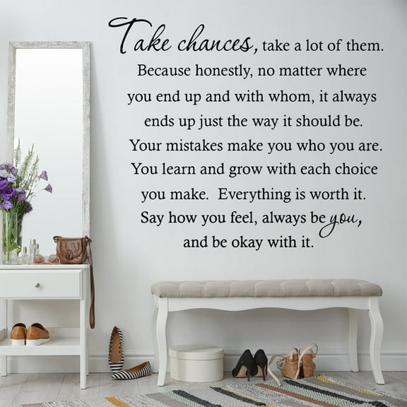 VWAQ Take Chances Take a Lot of Them Matte Black Inspirational Vinyl Wall Decal Quote (18"H x 22"W)
