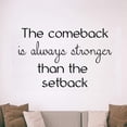 thumbnail image 1 of VWAQ The Comeback is Always Stronger Than The Setback Encouraging Wall Quotes Decal, 1 of 2