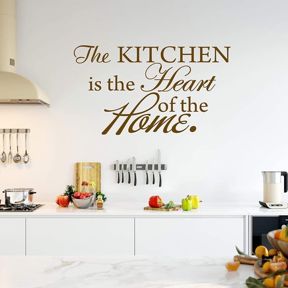 VWAQ The Kitchen is The Heart of The Home Wall Decal Sticker Decor - Dining Room Vinyl Wall Sayings