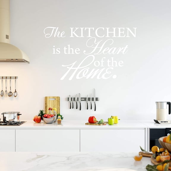 VWAQ The Kitchen is The Heart of The Home Wall Decal Sticker Decor - Dining Room Vinyl Wall Sayings
