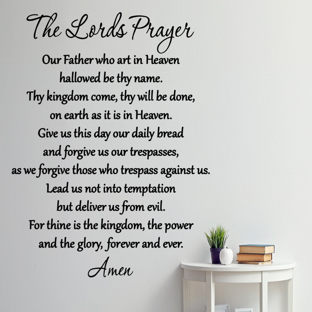 Black Vinyl The Lord's Prayer Wall Decal 30"H x 22"W
